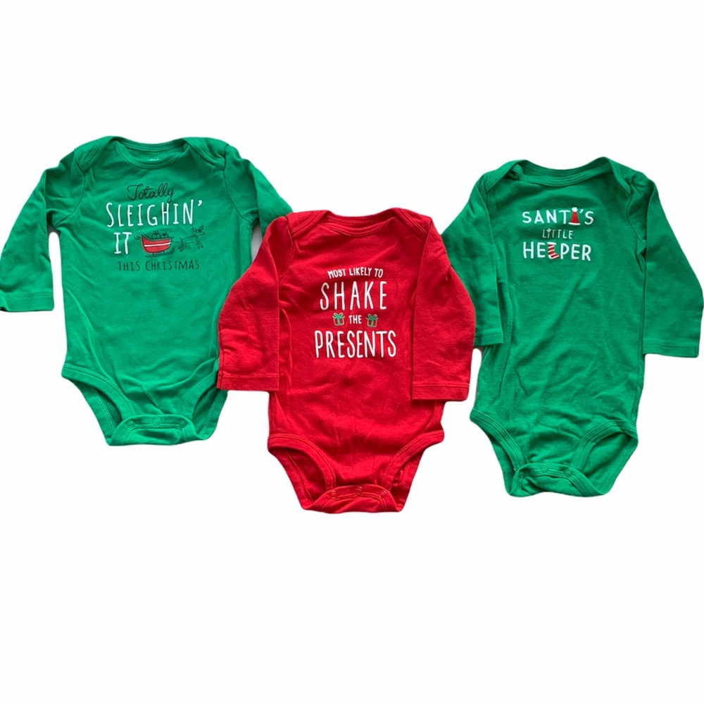 Carter’s Christmas Onesie Long Sleeve Bundle 6M